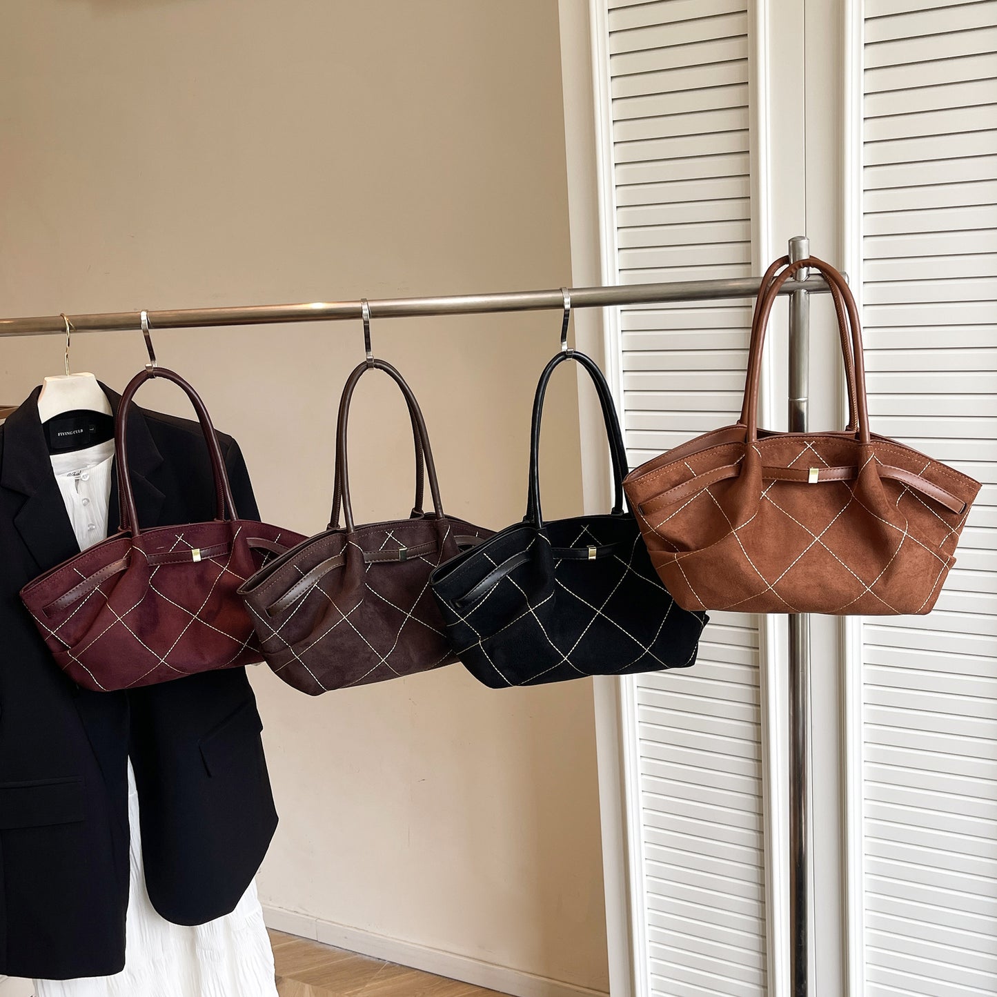 Embroidery Thread Suede Commuter Advanced Classic Tote Bag
