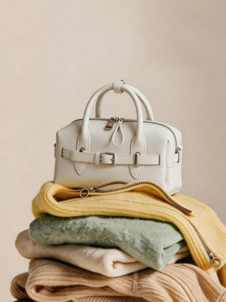 Women's Bowling Genuine Leather Niche High-grade Large Bags