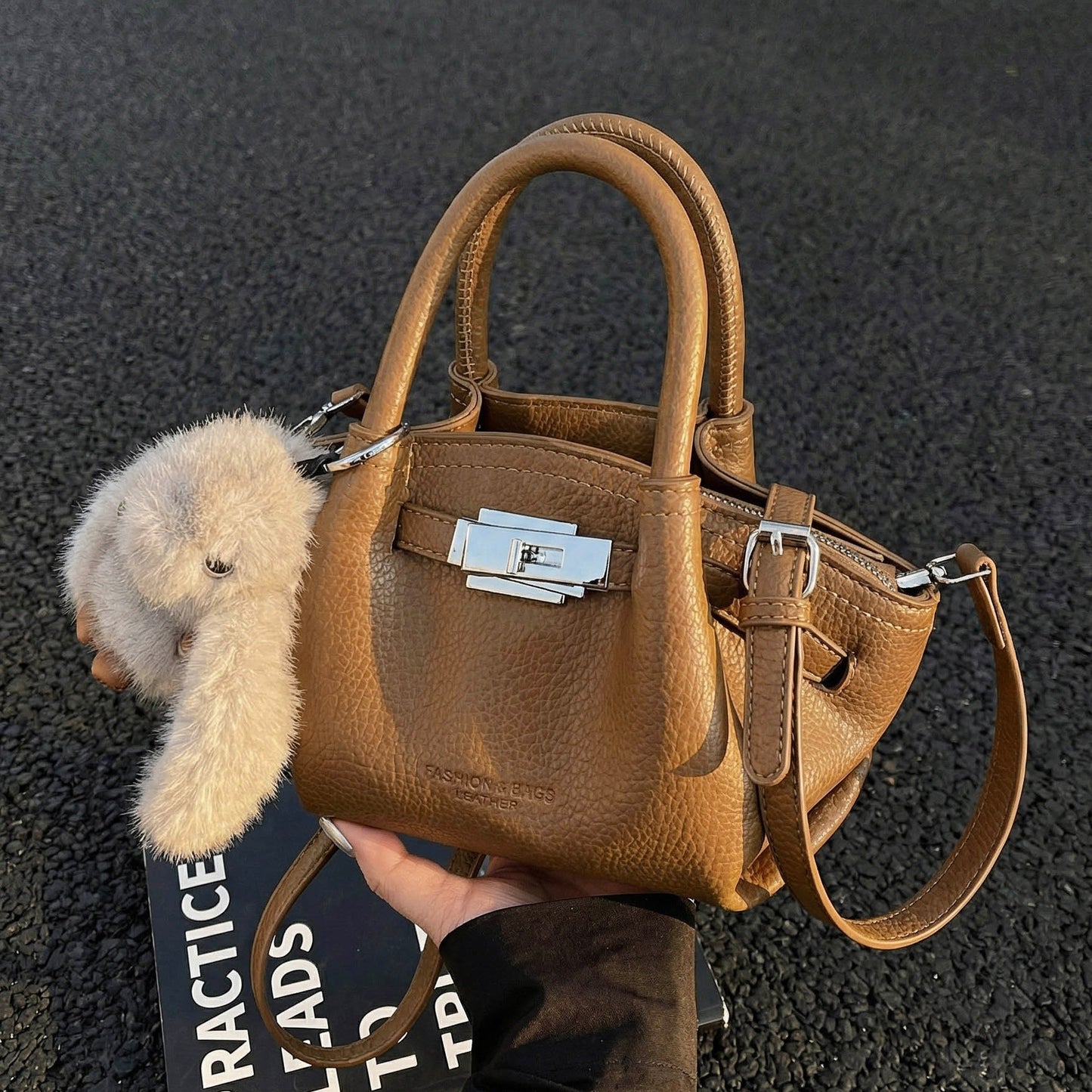 Women's Korean Portable Vegetable Basket Fashionable Lychee Bucket Bag