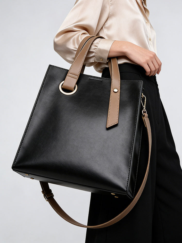 Women's Hand Fashion Simple Contrast Color Commute Women's Handbag