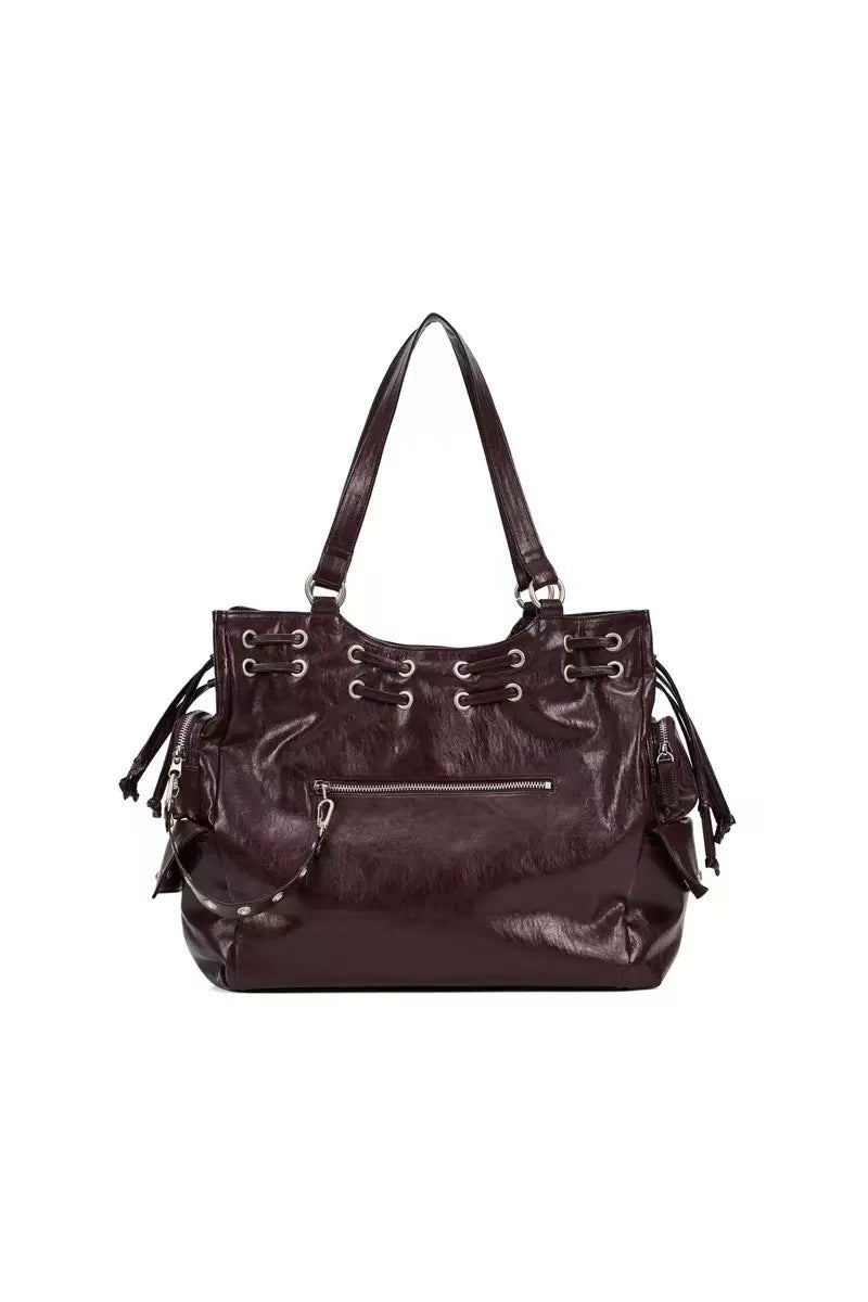 Beautiful Design Fashion Rivet Commuter Motorcycle Women's Shoulder Bag