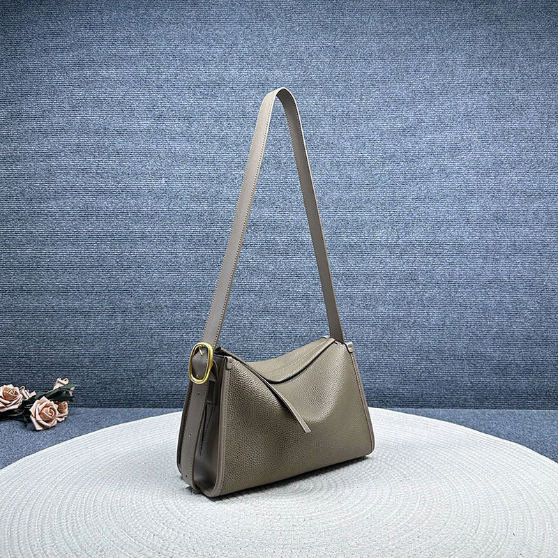 Women's Genuine Leather High-grade Pillow First Layer Cowhide Large Women's Shoulder Bag