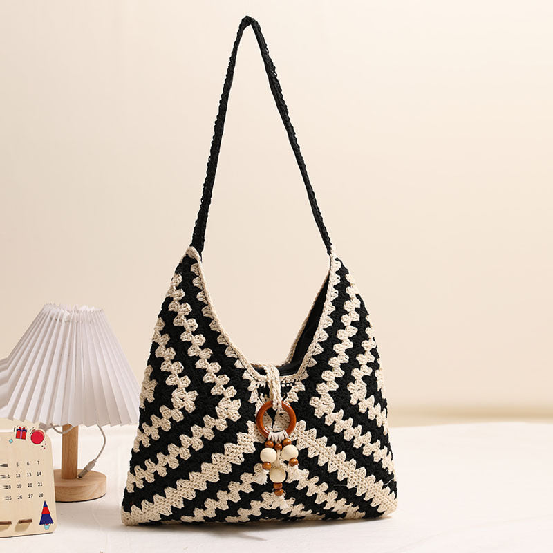 Women's Thread Woven Tassel Straw Vacation Style Beach Bags