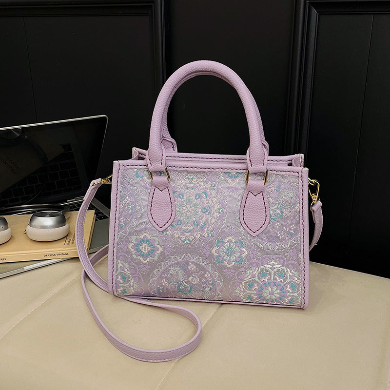 Song Dynasty Brocade Cloth Modified Female Handmade Material Chinese Tote Bag