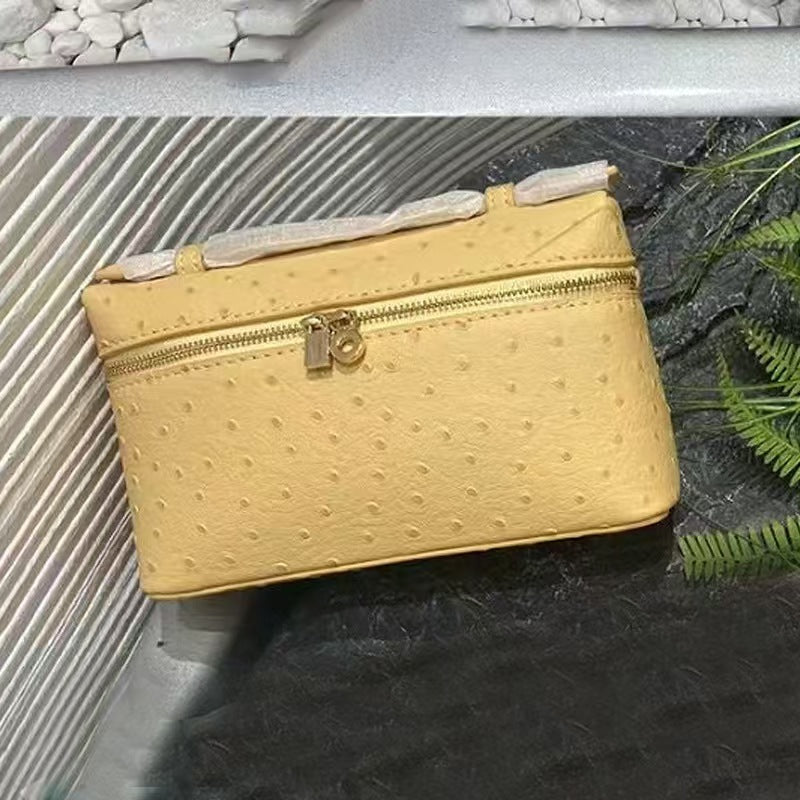 Outside Leather Ostrich Grain Cowhide Lunch Women's Handbag