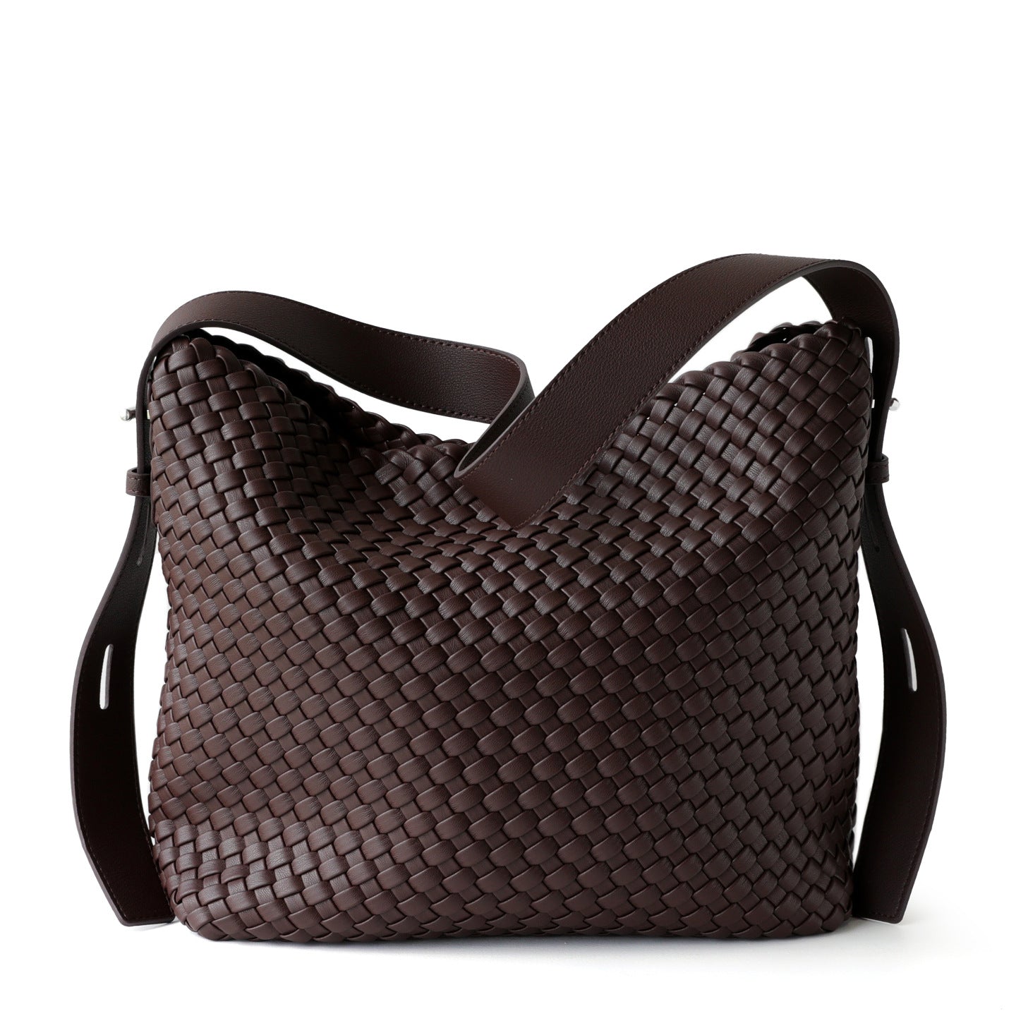 High-grade Handmade Woven Large Capacity Commuter Underarm Mother Leisure Bucket Bag