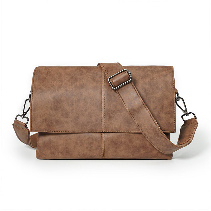 Men's Korean Style Retro Leather Business Large Shoulder Bags
