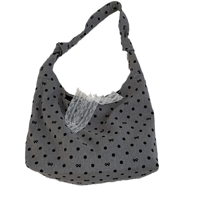 Women's Large Capacity Canvas Fashion Polka Dot Bags