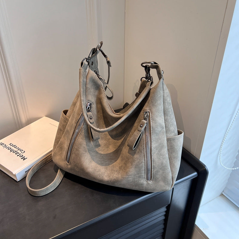 Women's Large Capacity Retro Frosted Texture Commuter Bags