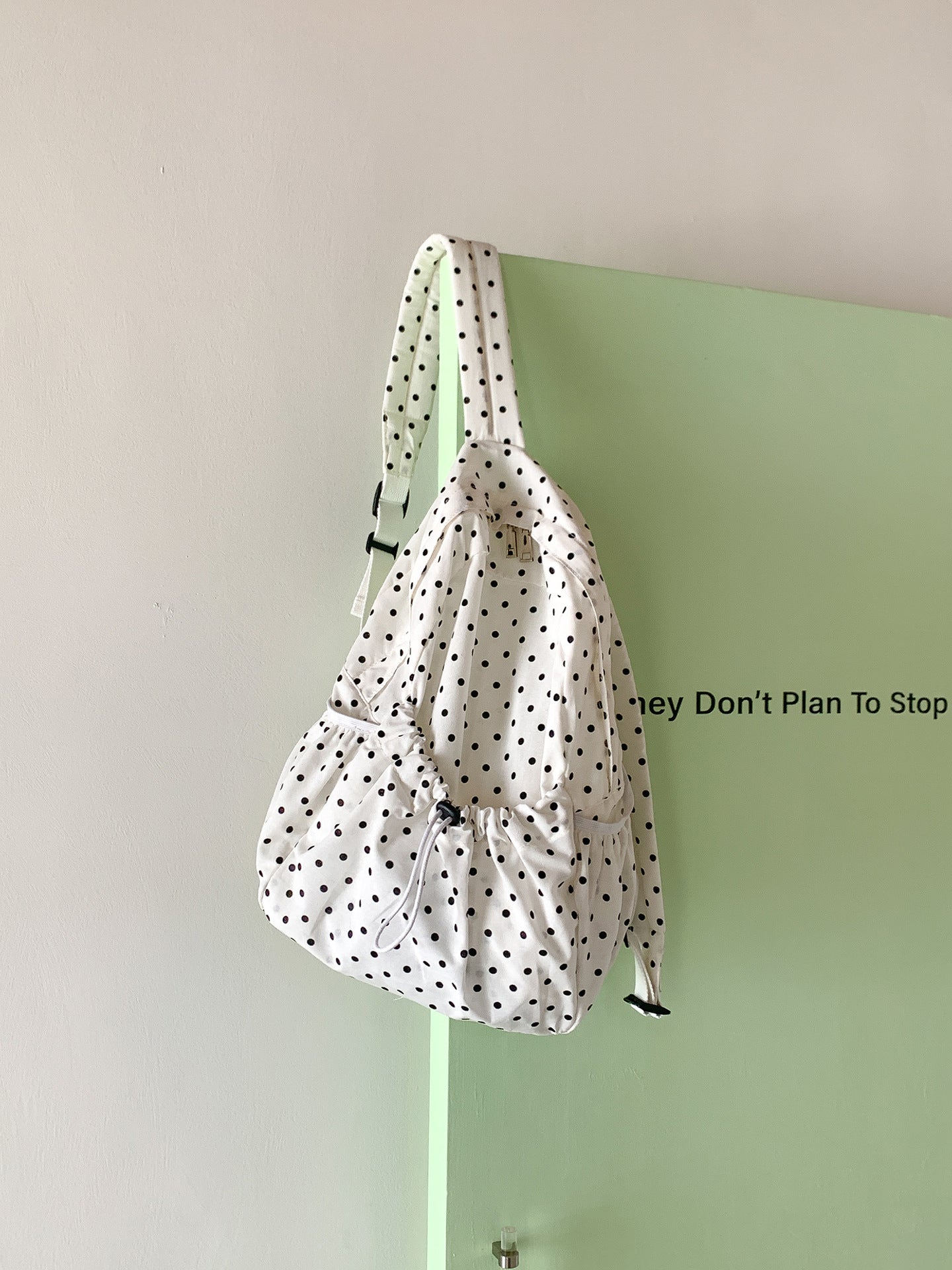 Lightweight Artistic Polka Dot For University Style Drawstring Leisure Backpack