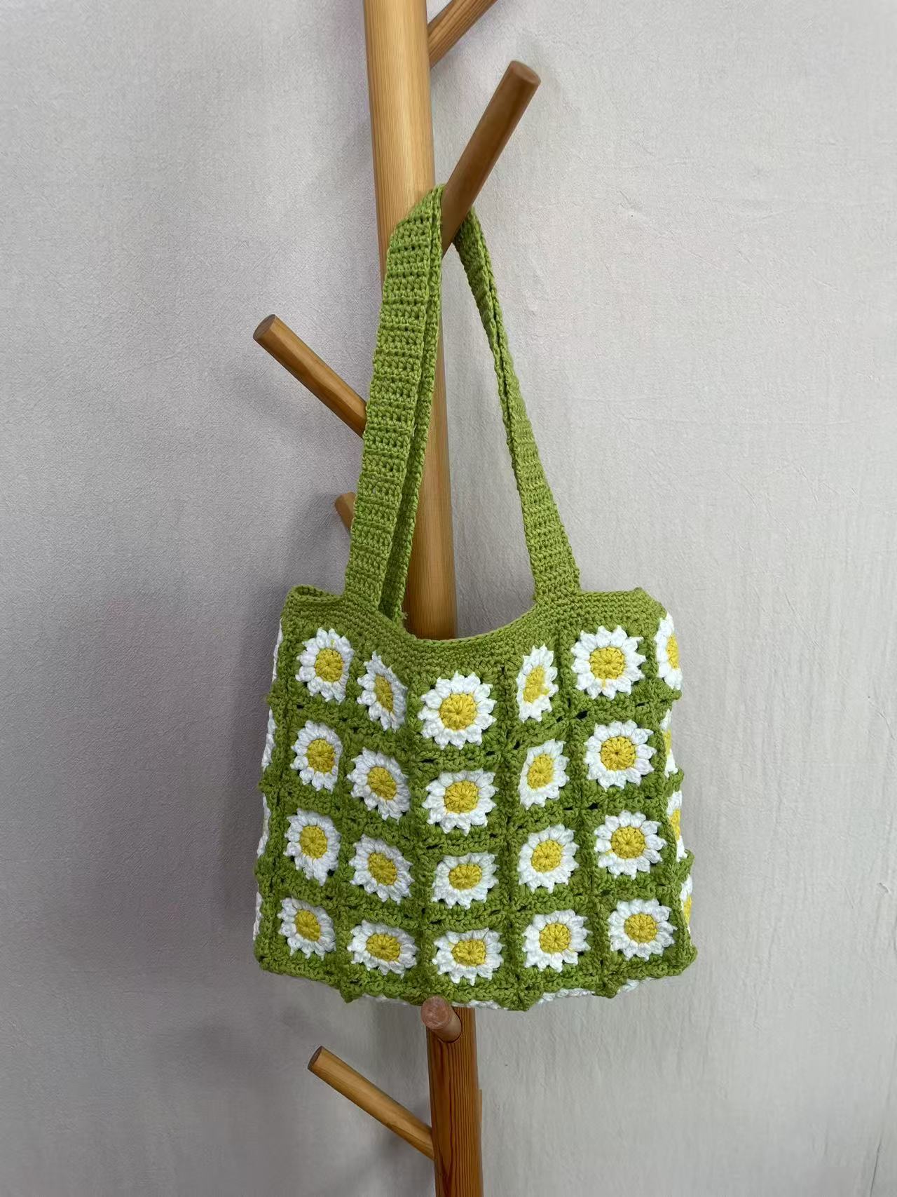 Women's Little Daisy Flower Literary Hand-woven Bags