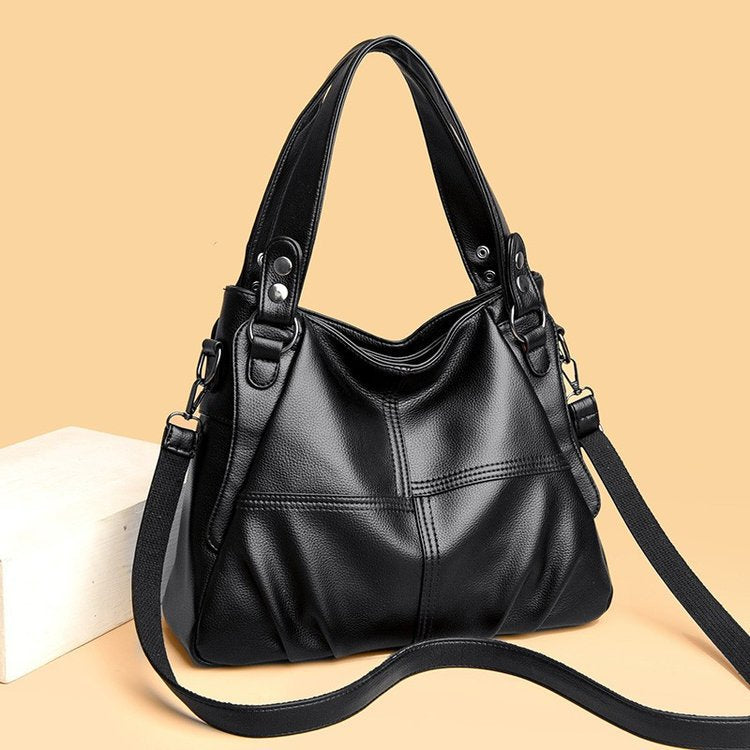 Women's Spring Genuine Leather Retro Large Capacity Sheepskin Women's Shoulder Bag