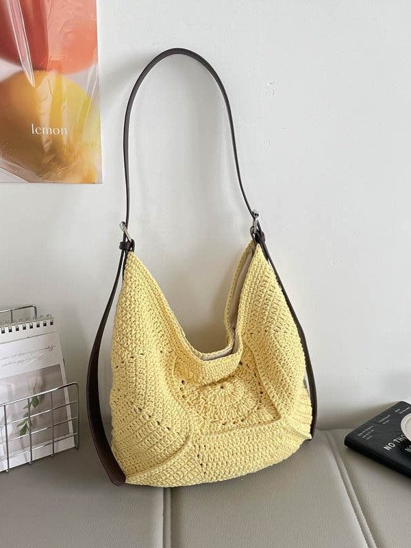 Women's Loose Feeling Large Capacity Vacation Style Straw Bags