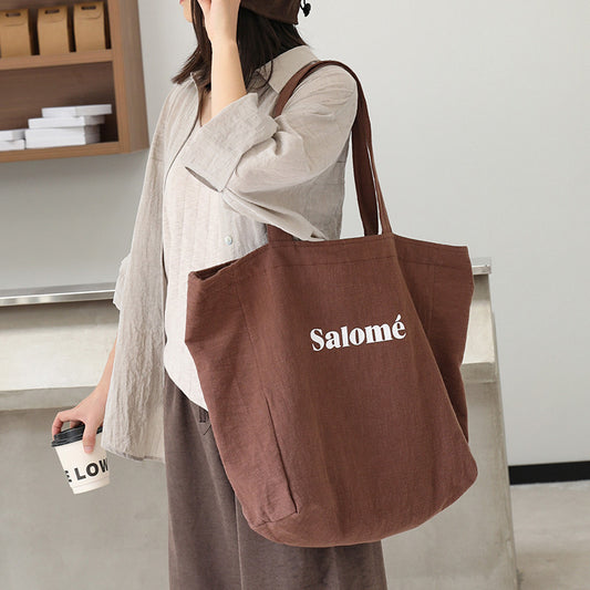 Women's Korean Style Linen Fashion Canvas Artistic Women's Messenger Bag