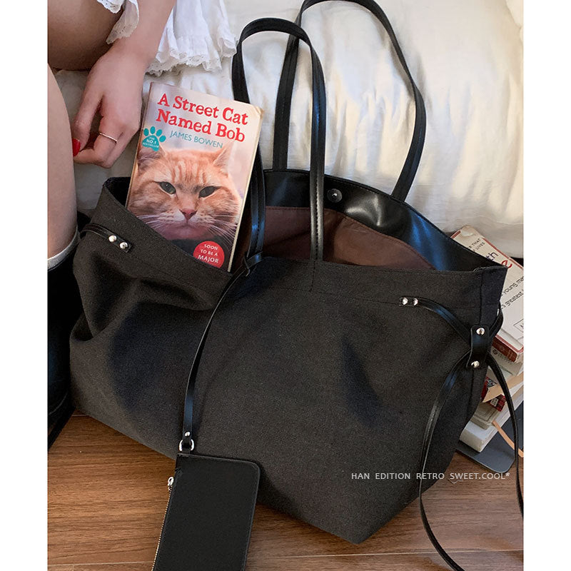 Women's Retro Large Capacity Canvas Simple Portable Tote Bags