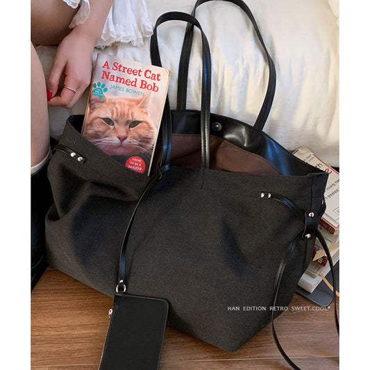 Women's Retro Large Capacity Canvas Simple Portable Tote Bags