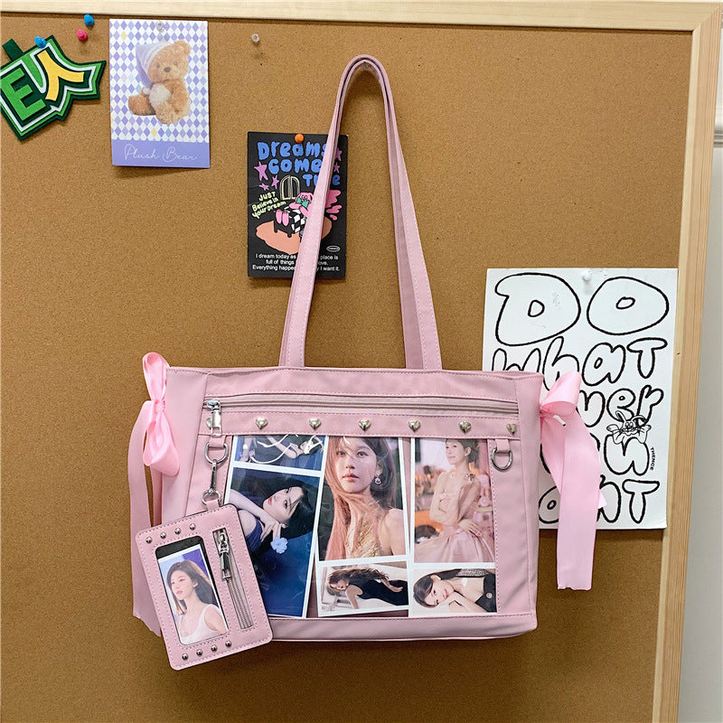 Fashionable Two-dimensional Transparent Cartoon Elegant Advanced Women's Shoulder Bag