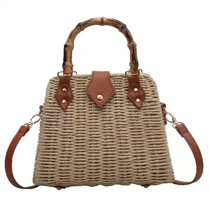 Style Bamboo Straw Fashion Portable Hand-woven Vacation Beach Paper Women's Handbag