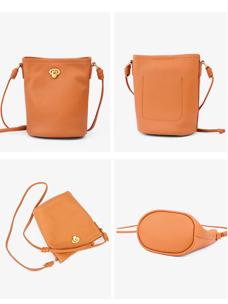 Women's Korean Style Mini Genuine Leather Mobile First Layer Women's Messenger Bag