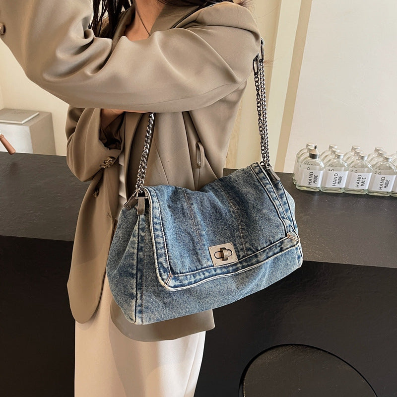 Women's Denim Summer Fashion Chain Large Capacity Women's Shoulder Bag
