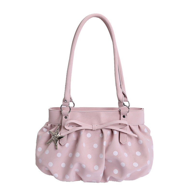 Women's Capacity Commuter Spring High-grade Fashion Polka Underarm Bag
