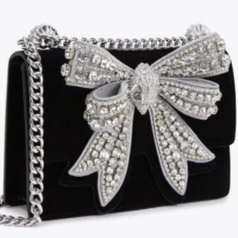 Women's Banquet Fashion Shiny Sweet Chain Diamond Butterfly Women's Messenger Bag