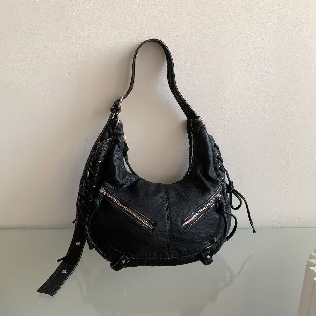Punk Motorcycle Black Hot Soft Metal Women's Messenger Bag