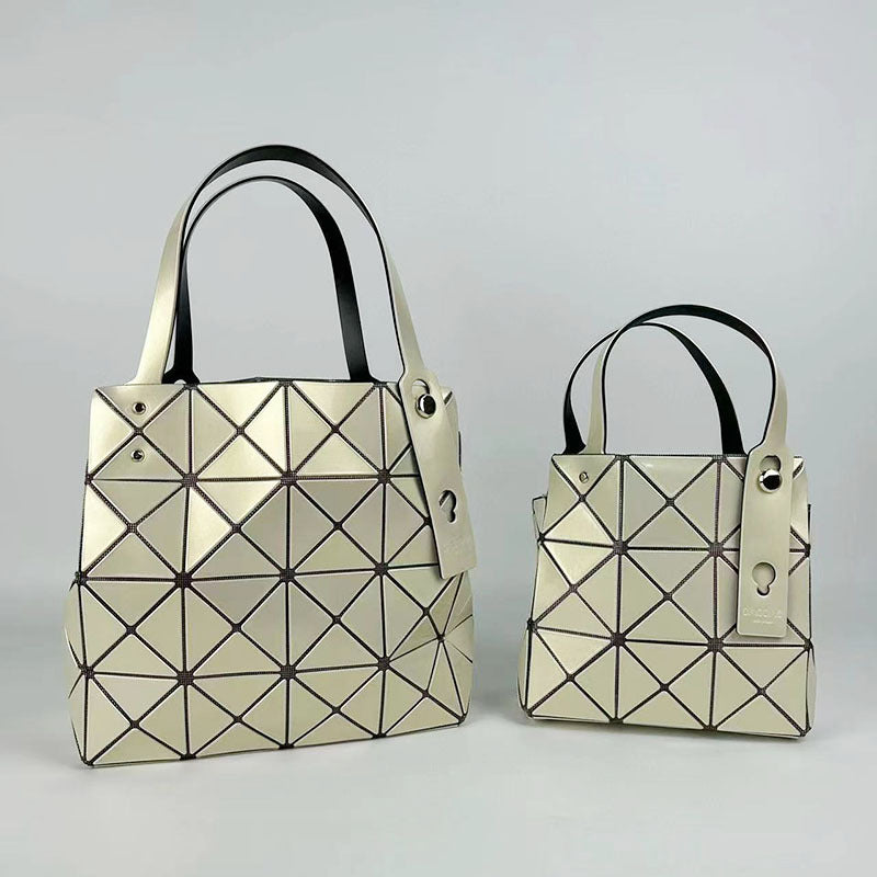 Women's March Hand Color Nail Diamond Box Geometric Rhombus Tote Bag