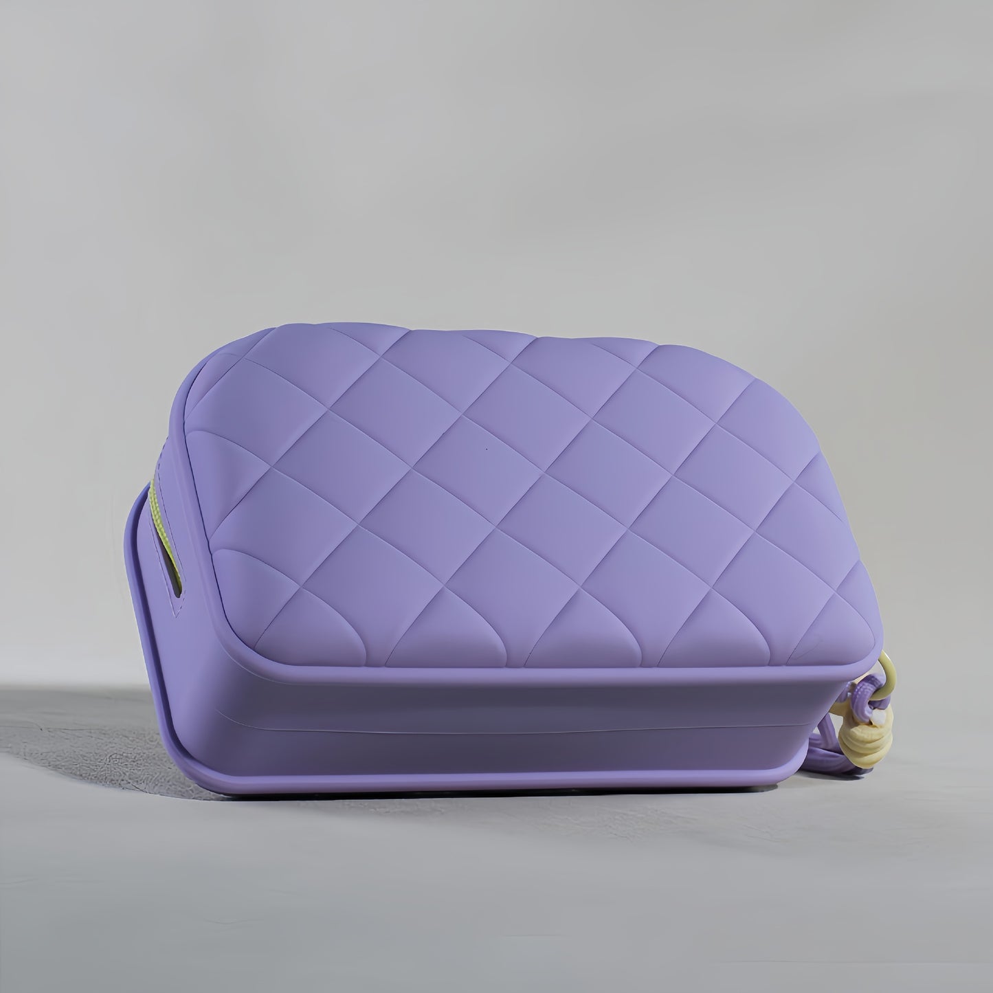 Large Capacity Waterproof Cosmetics Silicone Buggy Wash Diamond Plaid Makeup Bag