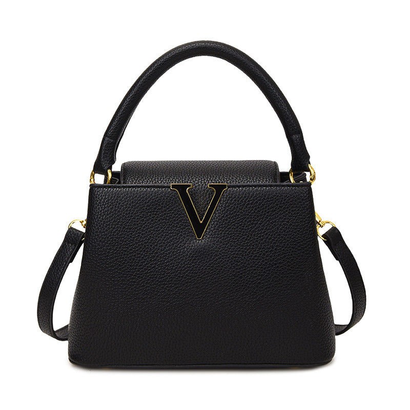 Women's Lychee Pattern Autumn Fashion Detachable Strap Shoulder Bags