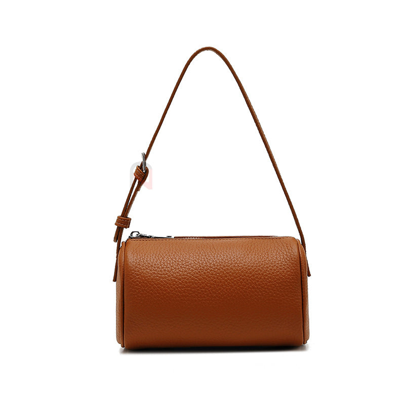 Genuine Leather First Layer Litchi Pattern Cowhide Underarm Bag