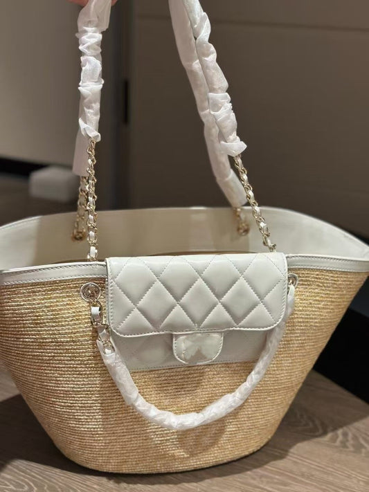 Summer Sheepskin Straw Portable Fashion Beach Bags