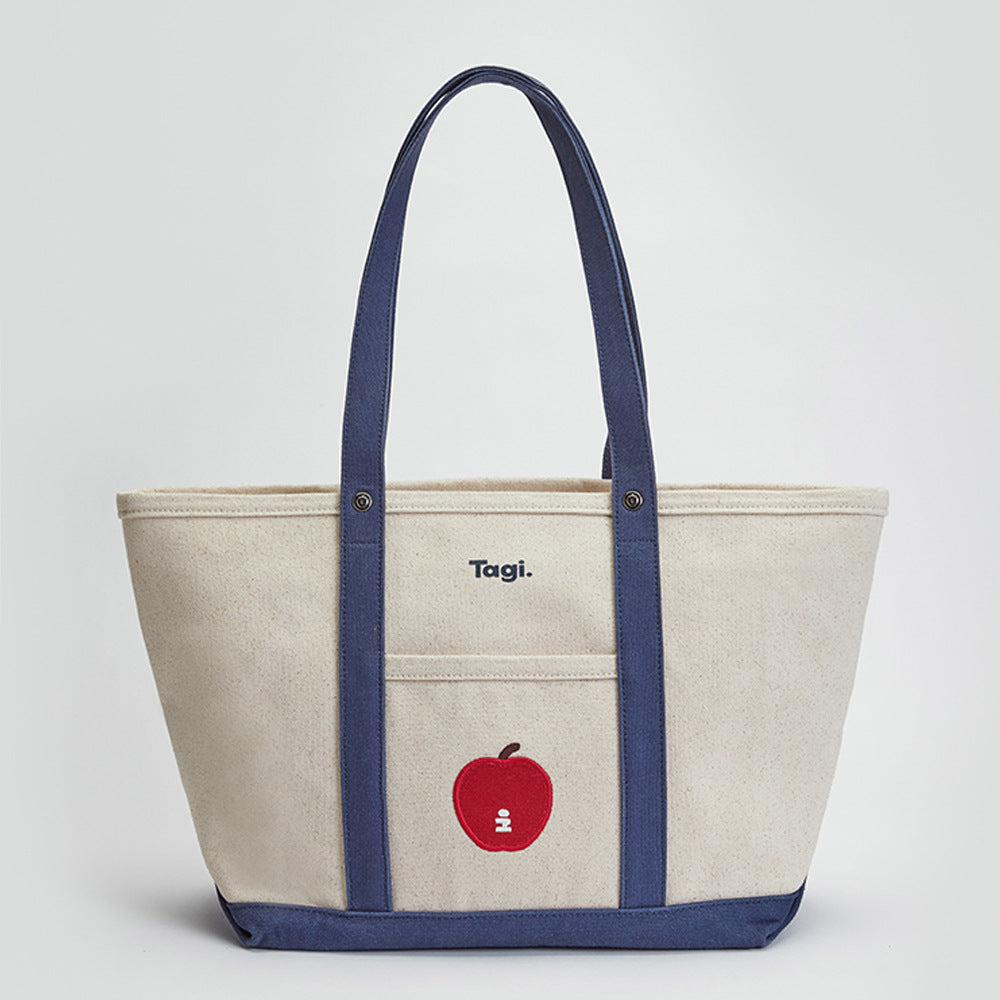 Imagine Apple Color Matching Canvas Portable Tote Bag