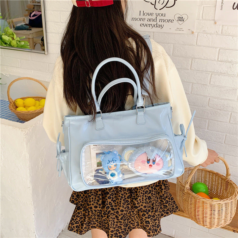 Women's Transparent Bar Cartoon Sweet Macaron Class Large Women's Backpack