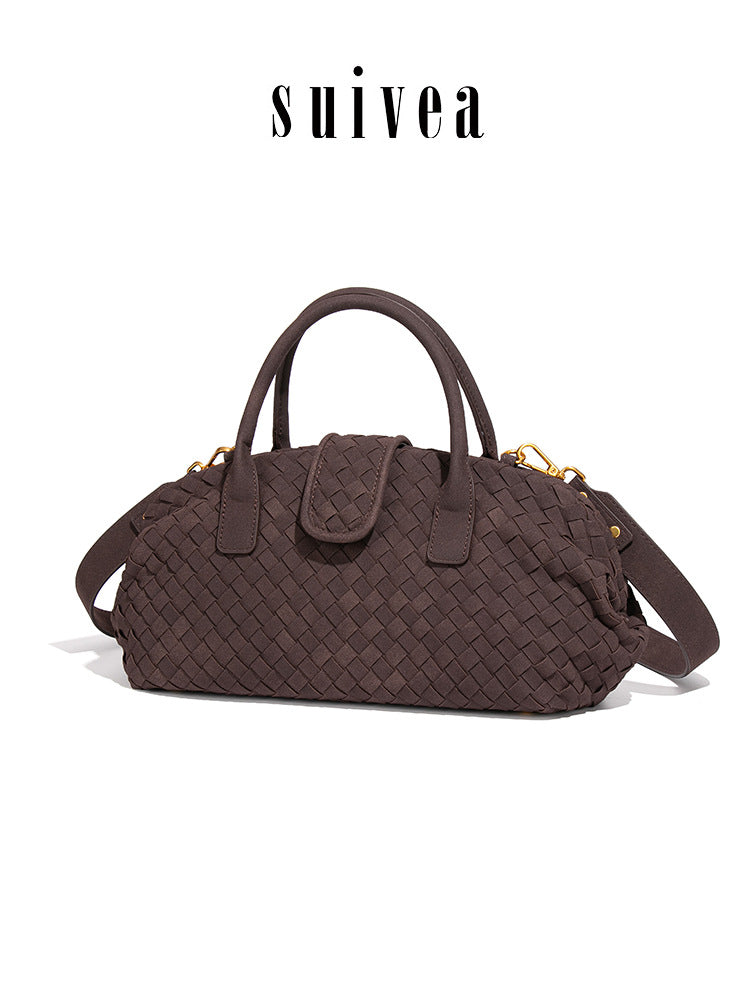 Shell Clip Hand-woven Suede Vintage Fashion Women's Handbag