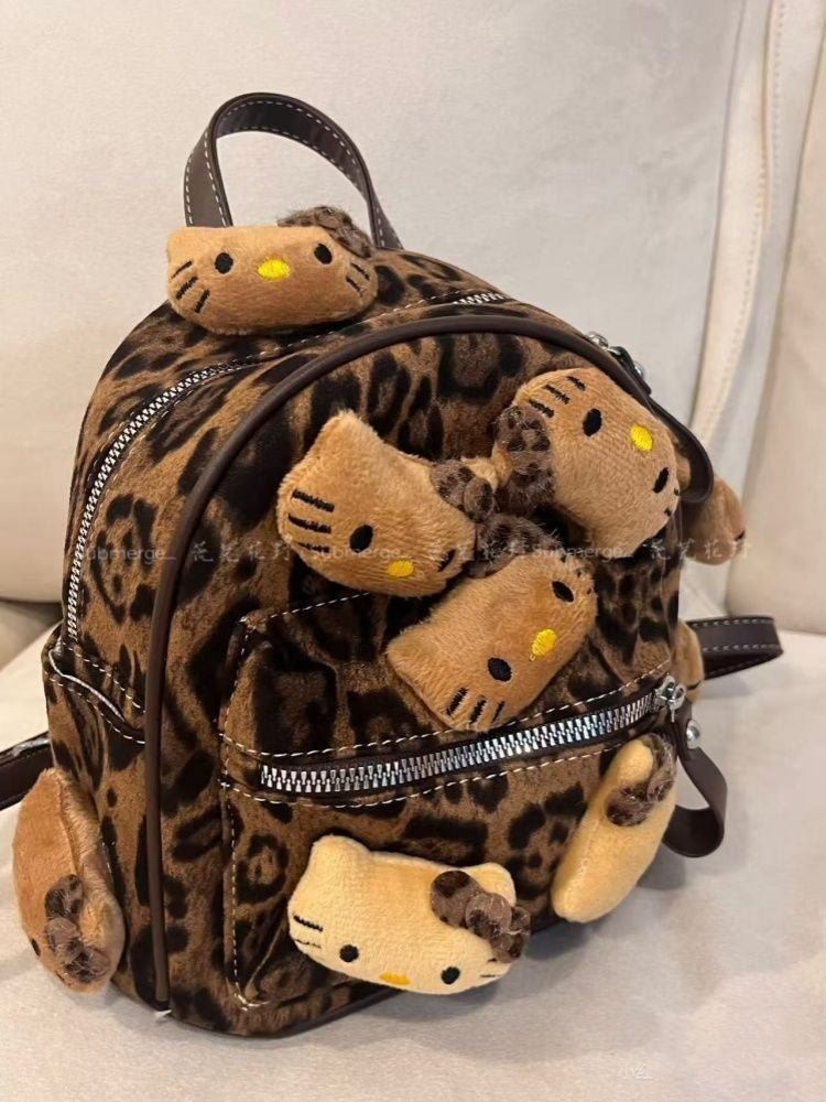 Niche Hot Leopard Print Storage Carrying Backpacks