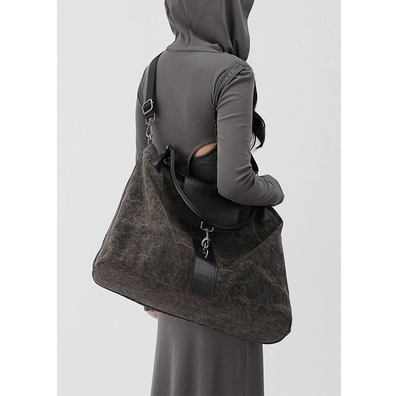 Large Capacity Distressed Canvas Stylish Lightweight Tote Bags