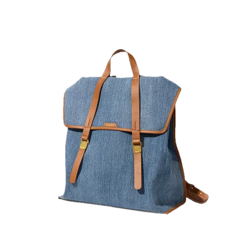 Mountain Series Vertical Large Denim Canvas Women's Backpack