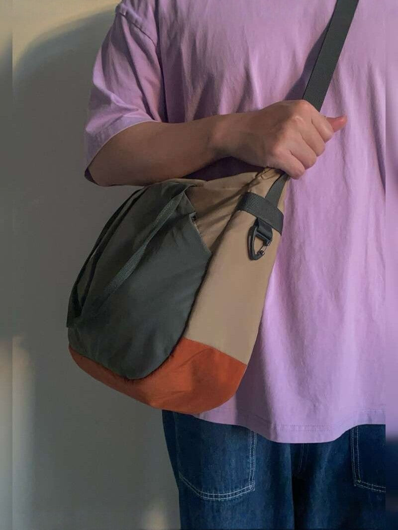 Tooling Style Large Capacity Totes Stitching Tote Bag