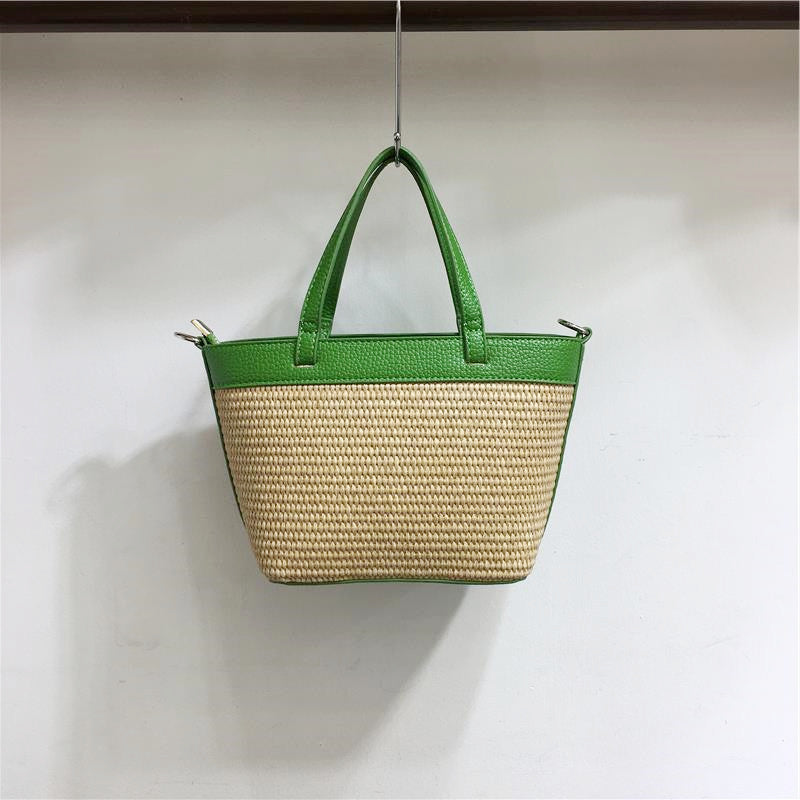 Women's French Summer Niche Straw Woven Color Tote Bags