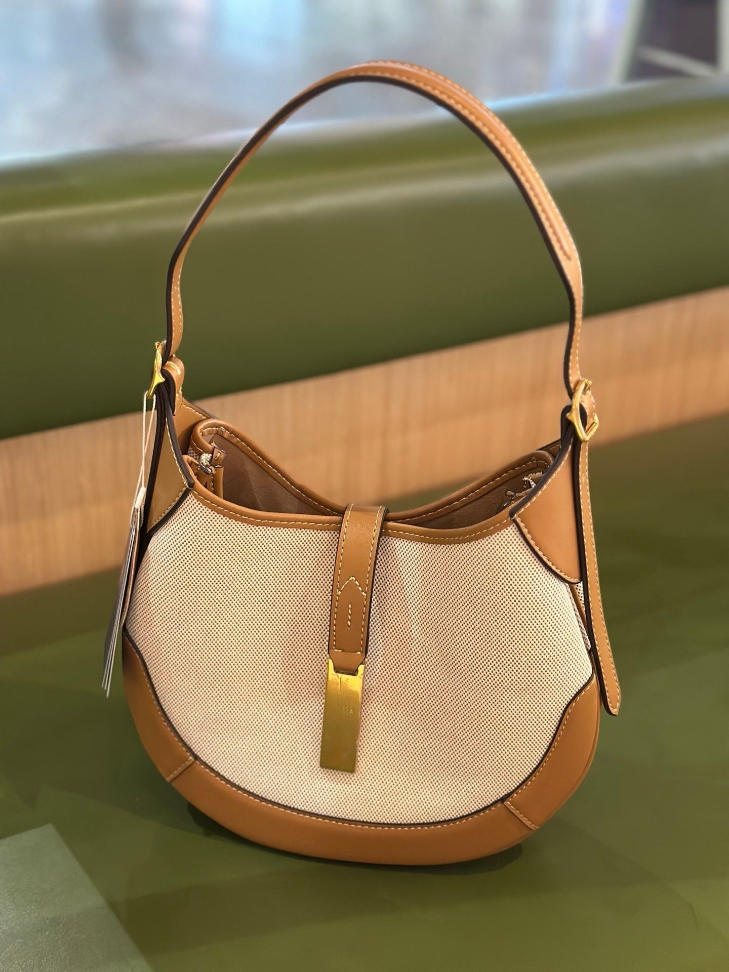Stitching Leather Lazy Old Money Style Tote Bag