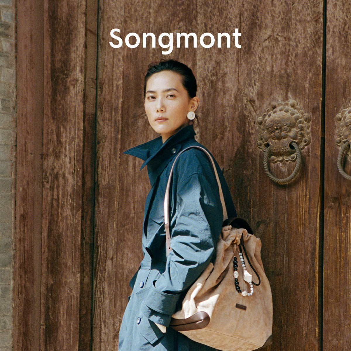 Li Na Mountain Sheep Split Leather Large Capacity Commute Minimalist Women's Backpack