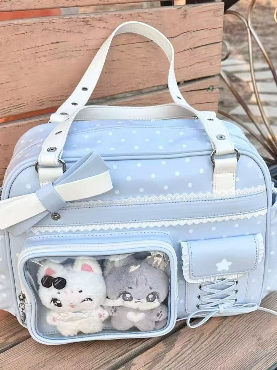 Hidden Light Cartoon Commuter Double Star Women's Backpack
