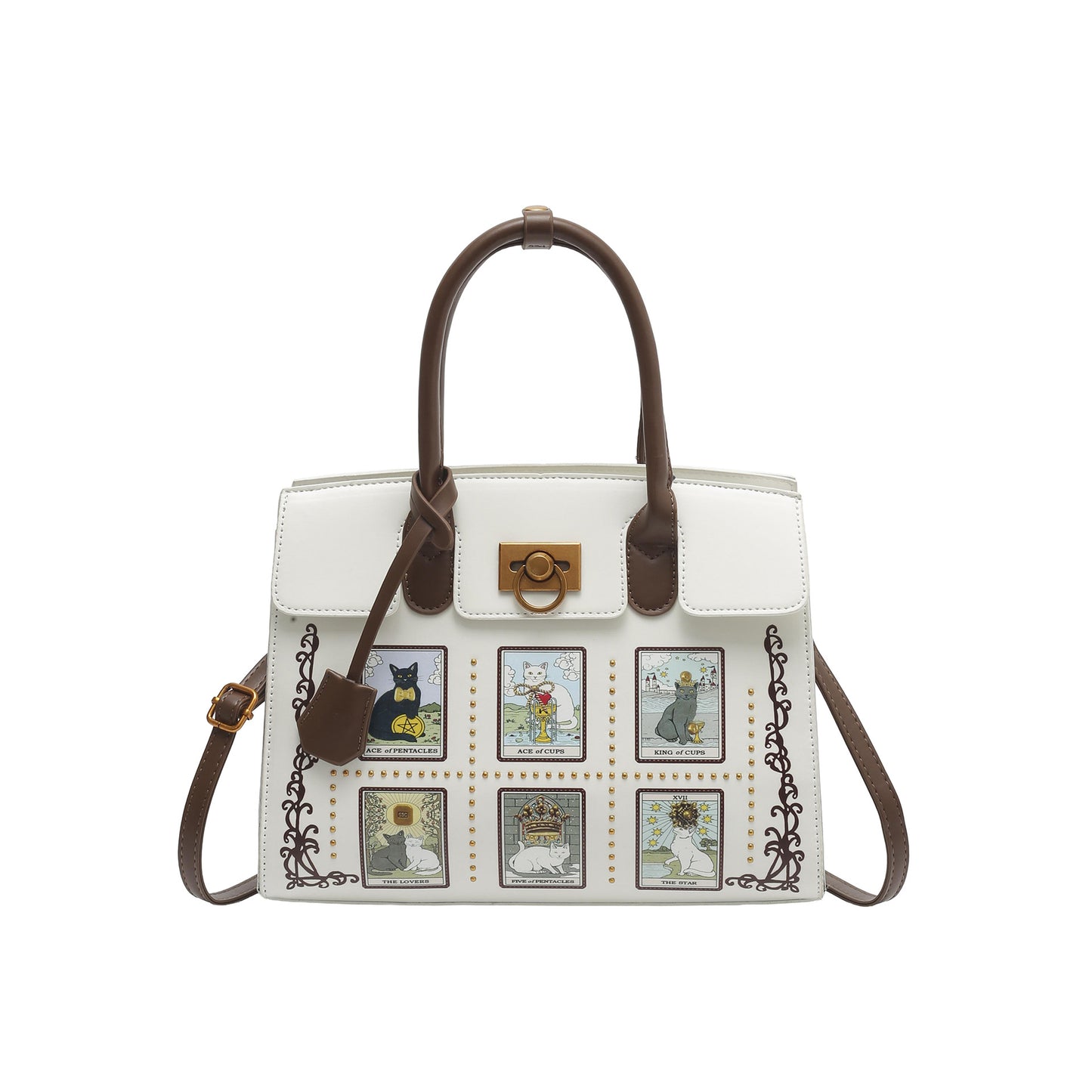 Tarot Cat Embroidered Mild Luxury Retro Dark Women's Shoulder Bag