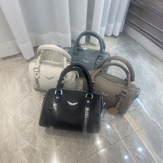 Fashion Lychee Pattern Cowhide Texture Hardware Bags