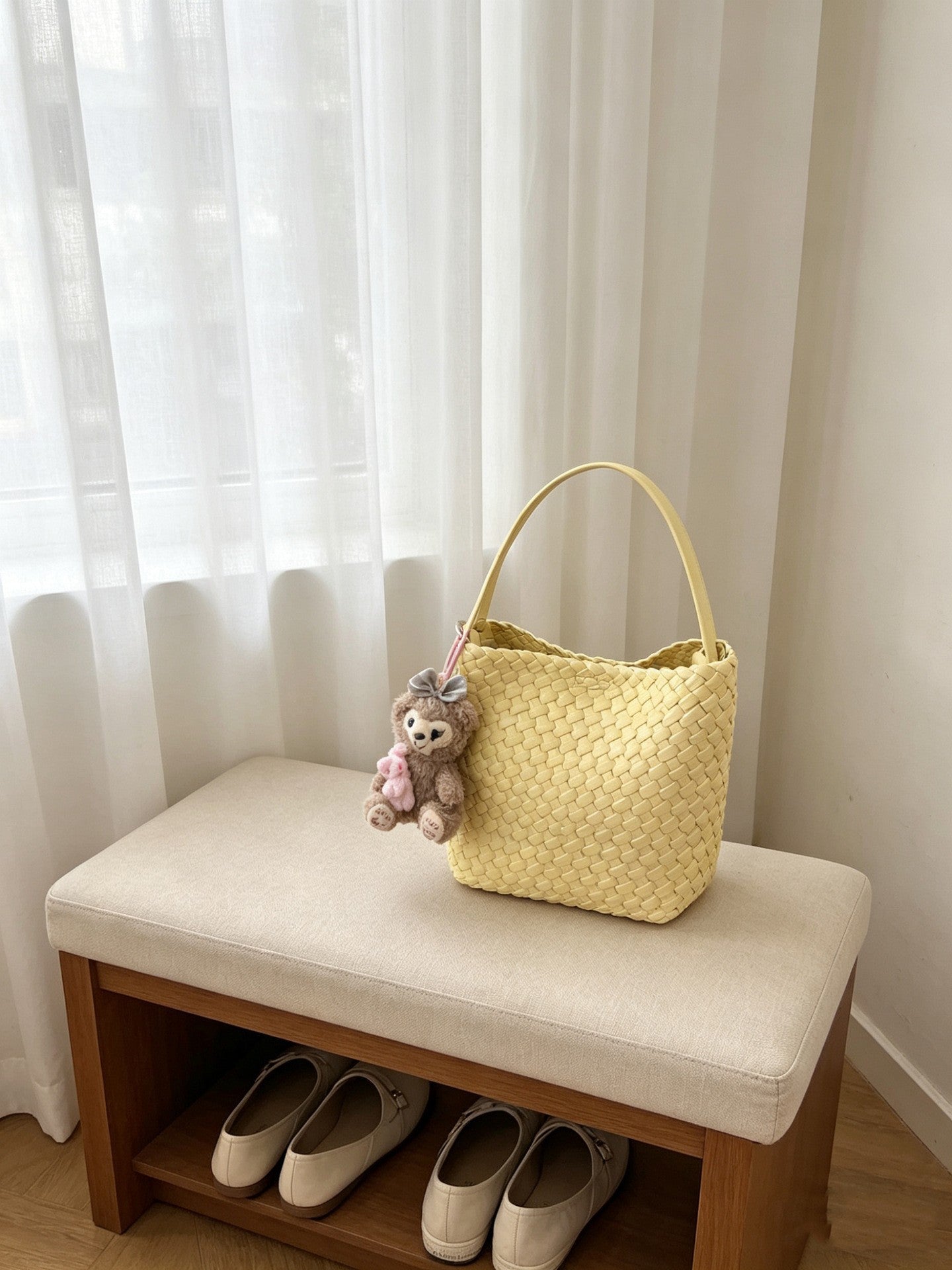 Women's Handmade Woven Super Hot Dish Basket Bucket Bag