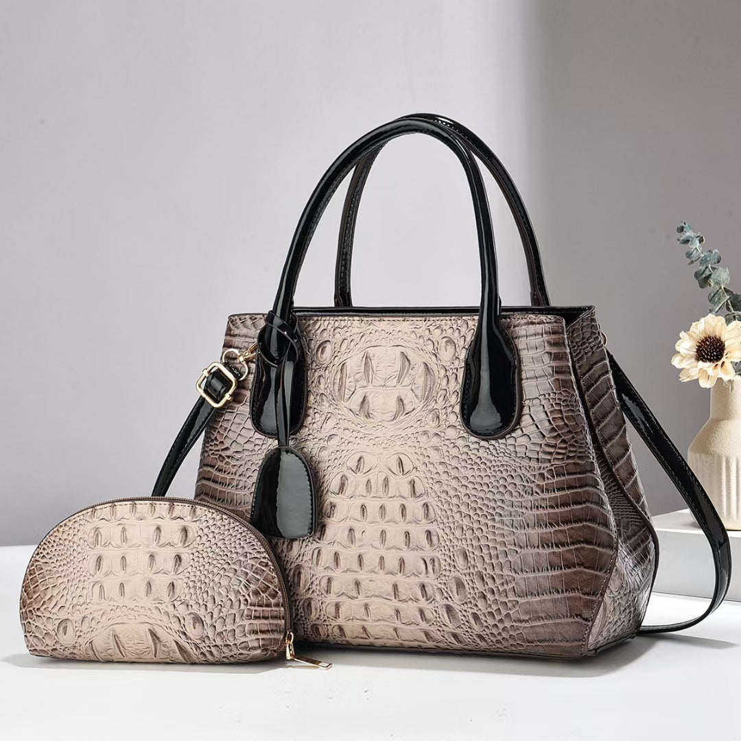 Women's Fashionable Large Capacity Crocodile Pattern Women's Handbag