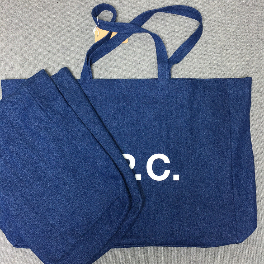 Women's & Men's Trendy Blue Thin Denim Canvas Portable Bags