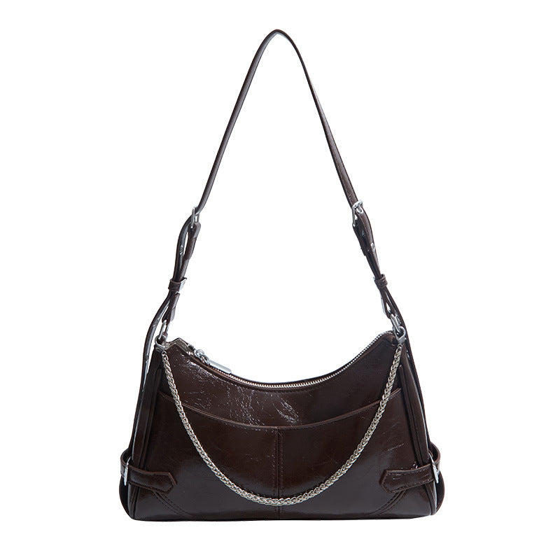 Women's Fashion Trendy Versatile Chain Large Capacity Underarm Bag