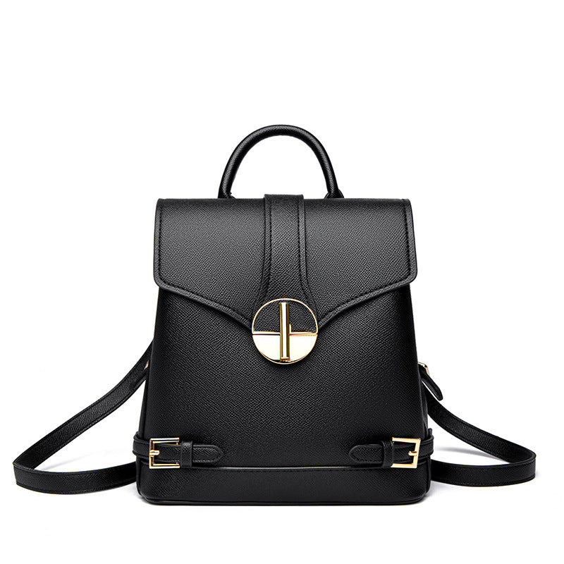 Women's Concentric Trendy Cool Color Scheme Leather Women's Backpack